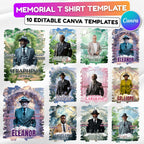 10 In Loving Memory T Shirt Canva Editable Template, Forever In Our Heart Template, Memorial Canva Template, Rest In Peace, Digital Download - Editable Memorial Canva Template