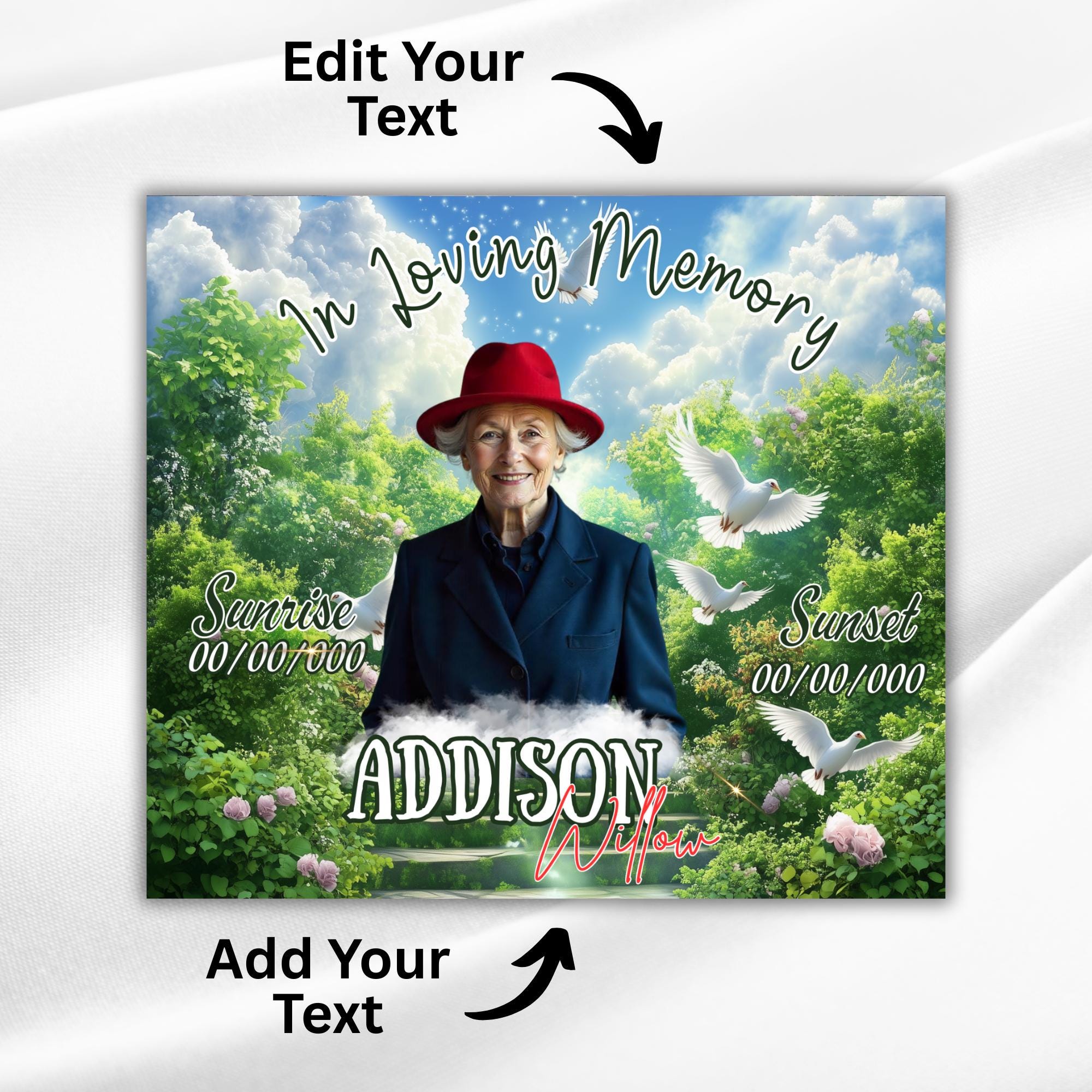 Memorial Tumbler Canva Editable Template Bundle, In Loving Memory Tumbler Template, Memorial Blue Tumbler, Add your Own Photo Canva Tumbler - Editable Memorial Canva Template
