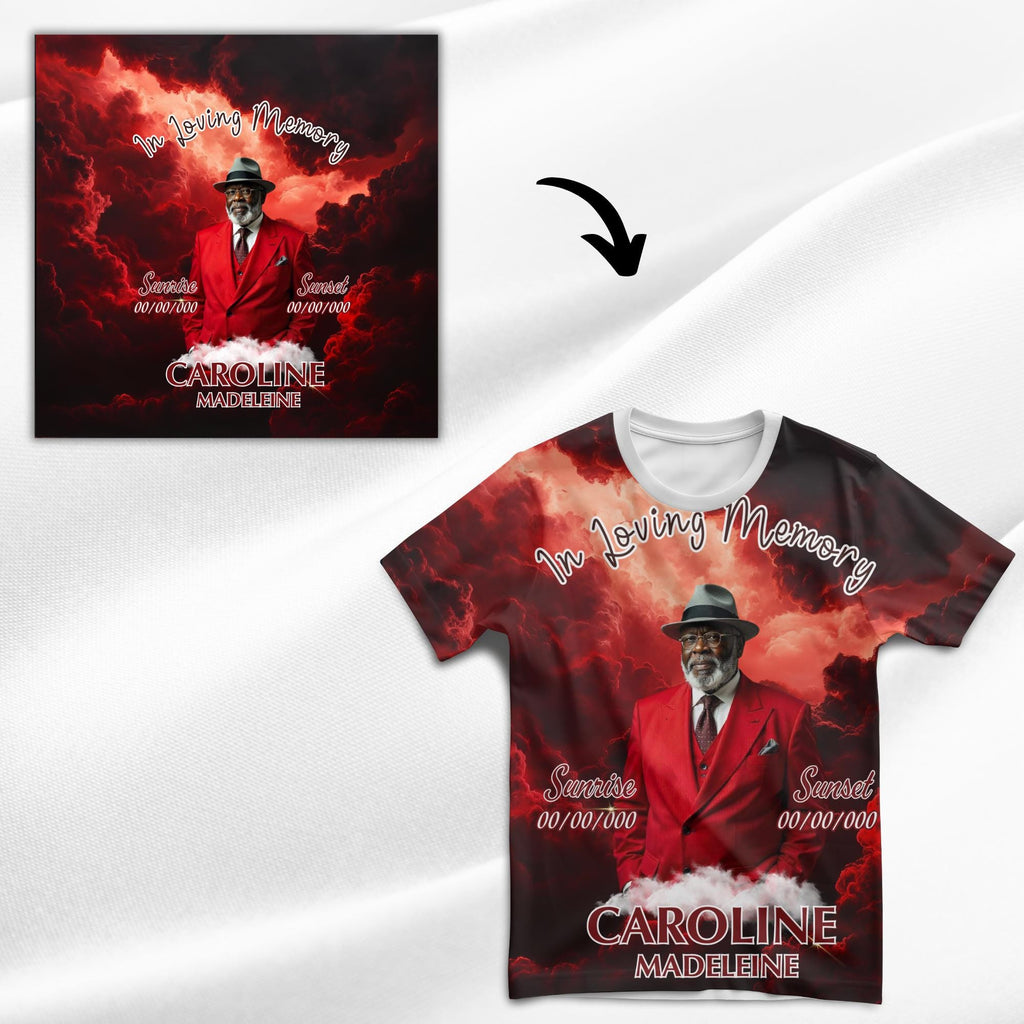 10 In Loving Memory Canva Editable All Over T Shirt Templates, Memorial Shirt Bundle, Rest in Peace, Funeral Shirt, Perfect for Sublimation - Editable Memorial Canva Template