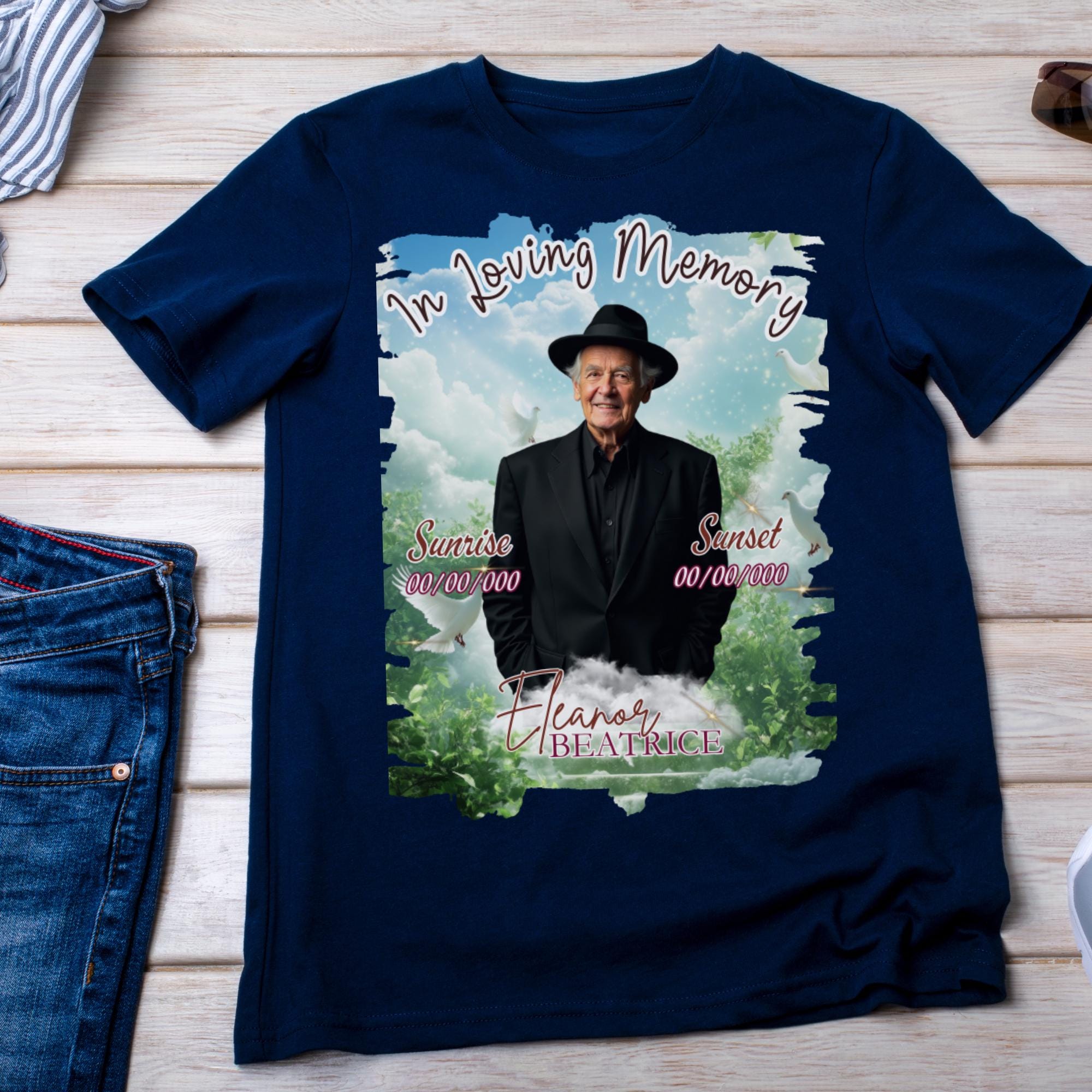 10 In Loving Memory T Shirt Canva Editable Template, Forever In Our Heart Template, Memorial Canva Template, Rest In Peace, Digital Download - Editable Memorial Canva Template
