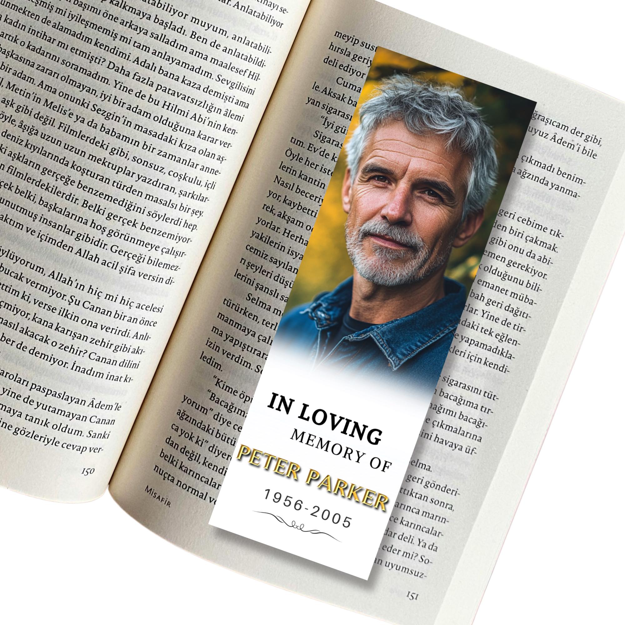 In Loving Memory Bookmark Canva Editable Template, Memorial Bookmark Template, Rest in Piece Bookmark Design, Funeral memorial Template - Editable Memorial Canva Template