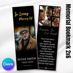 In Loving Memory Bookmark Canva Editable Template, Memorial Bookmark Template, Rest in Piece Bookmark Design, Funeral memorial Template - Editable Memorial Canva Template