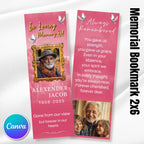 In Loving Memory Bookmark Canva Editable Template, Memorial Bookmark Template, Rest in Piece Bookmark Design, Funeral memorial Template - Editable Memorial Canva Template