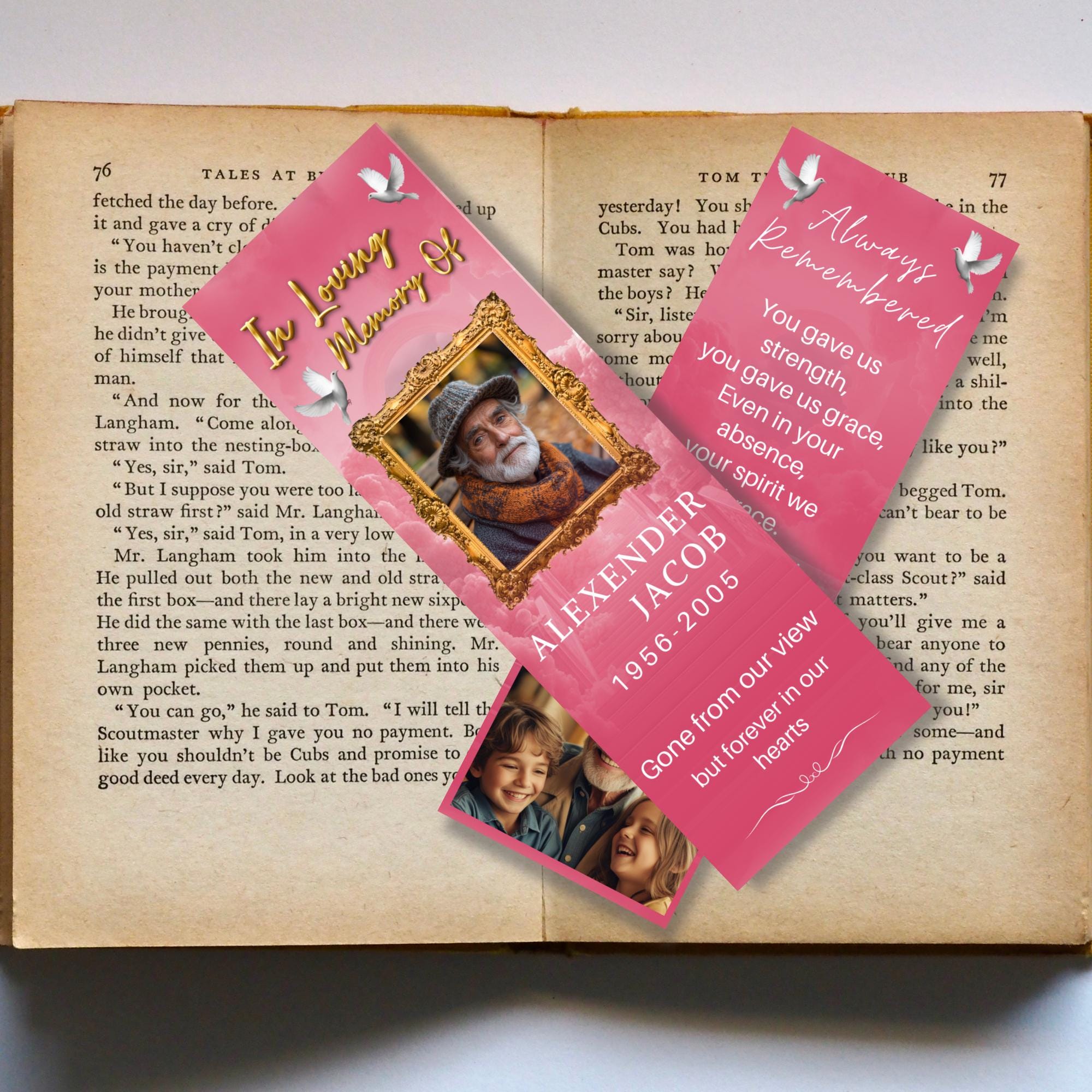 In Loving Memory Bookmark Canva Editable Template, Memorial Bookmark Template, Rest in Piece Bookmark Design, Funeral memorial Template - Editable Memorial Canva Template