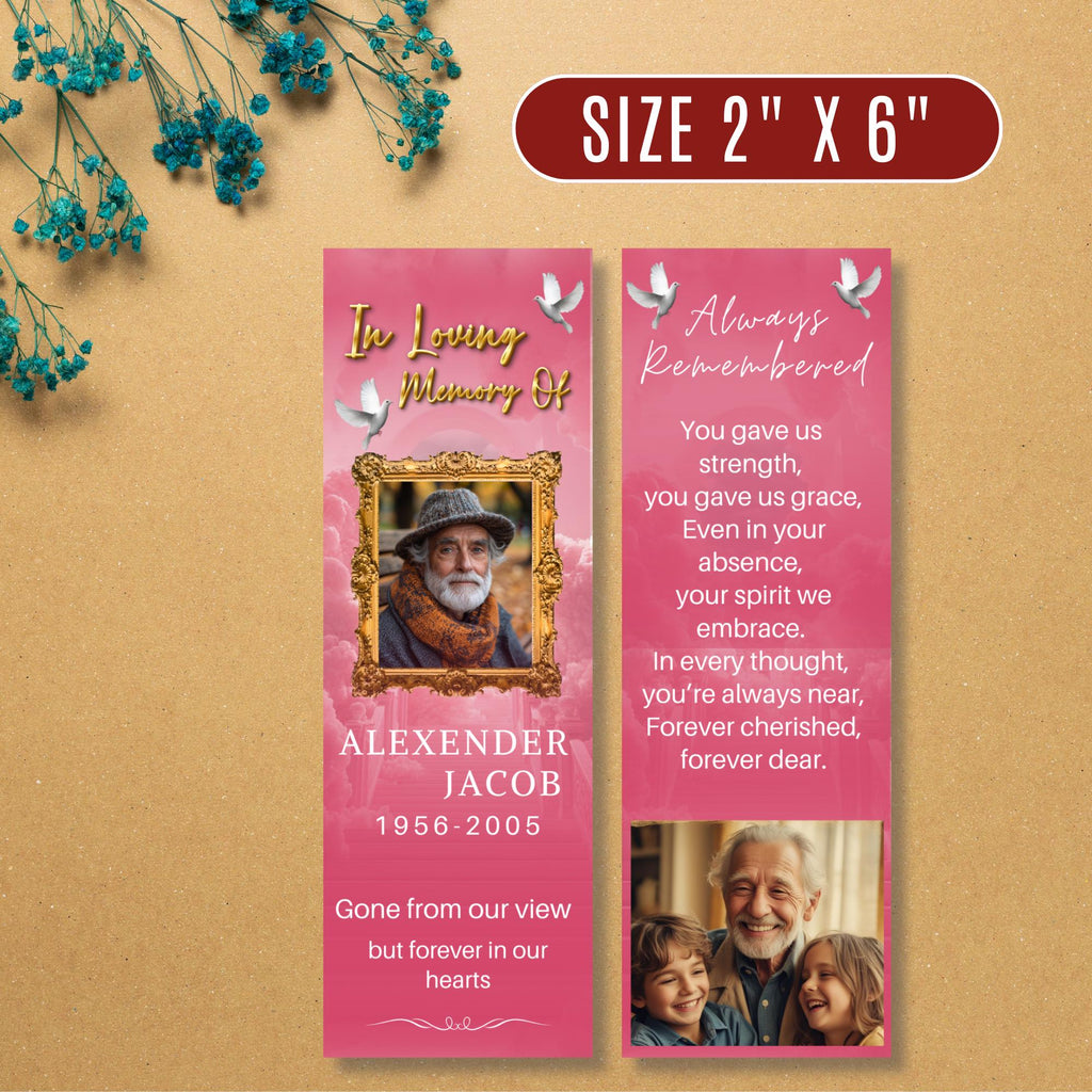 In Loving Memory Bookmark Canva Editable Template, Memorial Bookmark Template, Rest in Piece Bookmark Design, Funeral memorial Template - Editable Memorial Canva Template