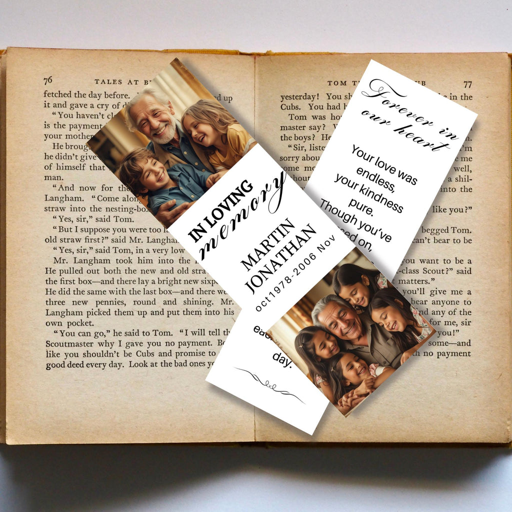 In Loving Memory Bookmark Canva Editable Template, Memorial Bookmark Template, Rest in Piece Bookmark Design, Funeral memorial Template - Editable Memorial Canva Template