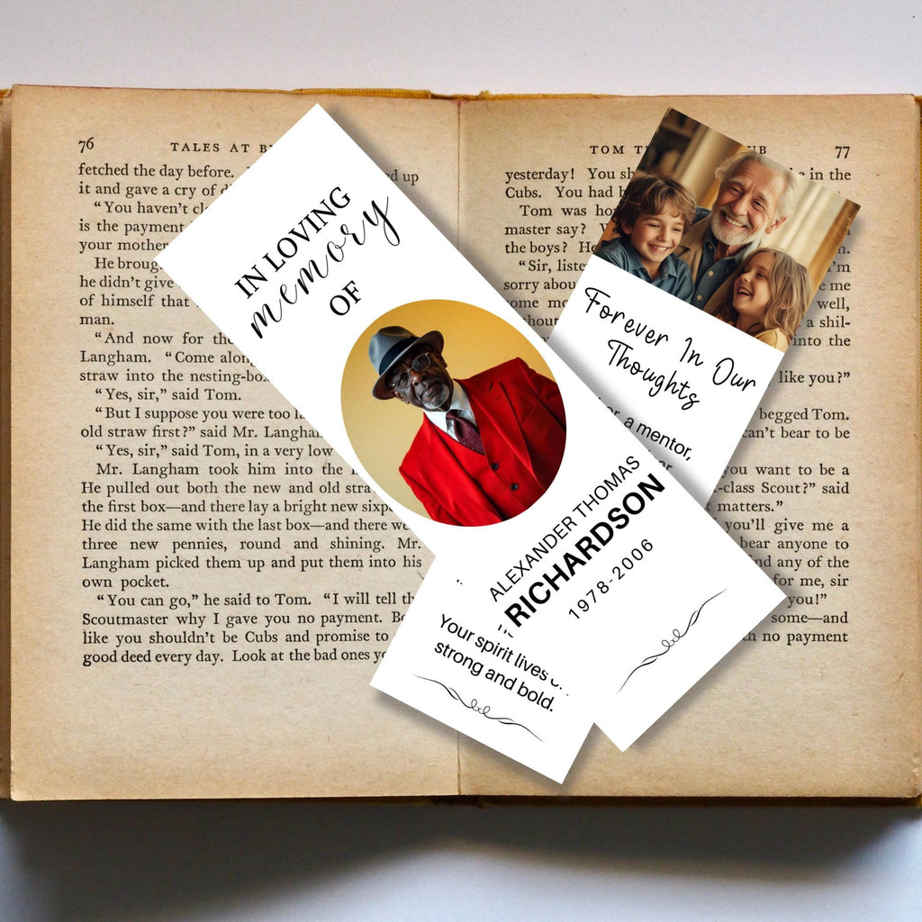In Loving Memory Bookmark Canva Editable Template, Memorial Bookmark Template, Rest in Piece Bookmark Design, Funeral memorial Template - Editable Memorial Canva Template