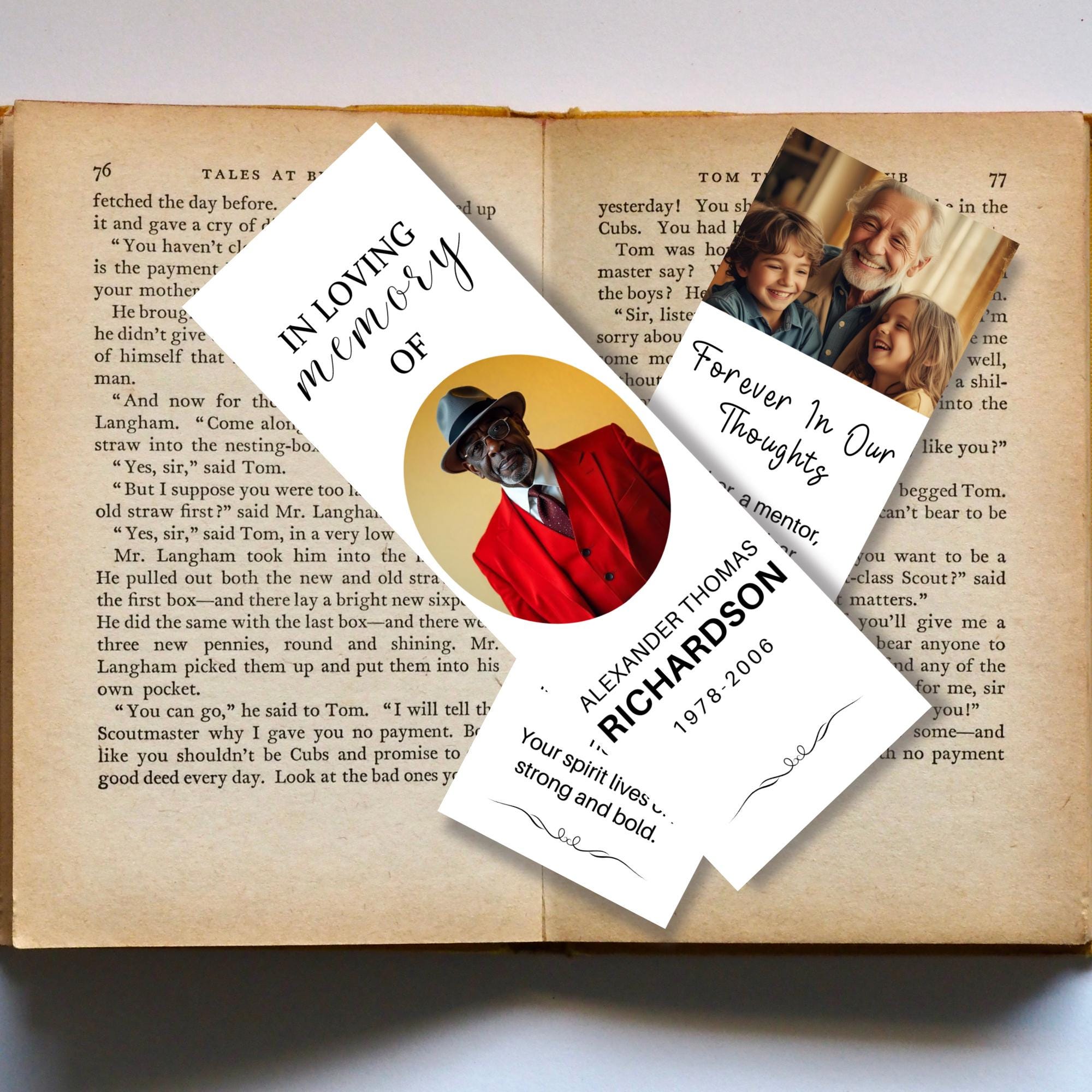 In Loving Memory Bookmark Canva Editable Template, Memorial Bookmark Template, Rest in Piece Bookmark Design, Funeral memorial Template - Editable Memorial Canva Template