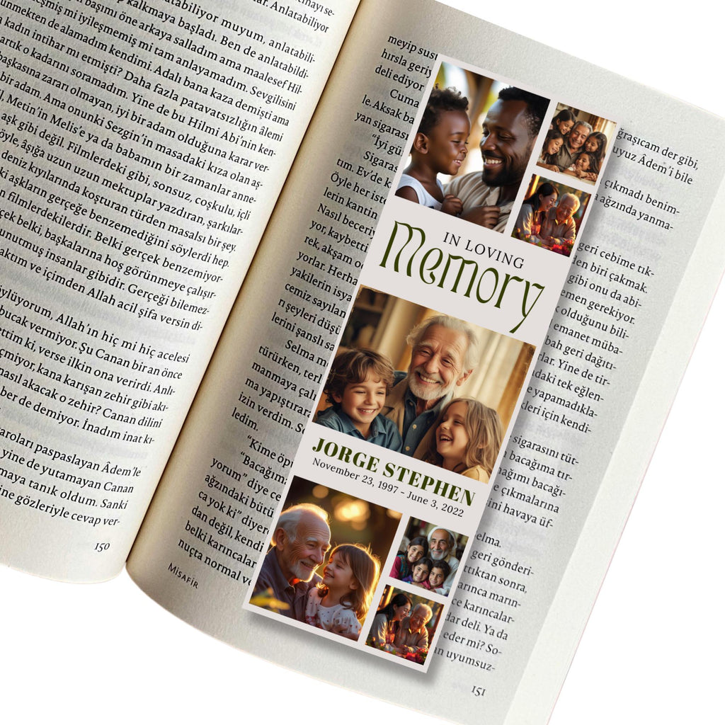 In Loving Memory Bookmark Canva Editable Template, Memorial Bookmark Template, Rest in Piece Bookmark Design, Funeral memorial Template - Editable Memorial Canva Template