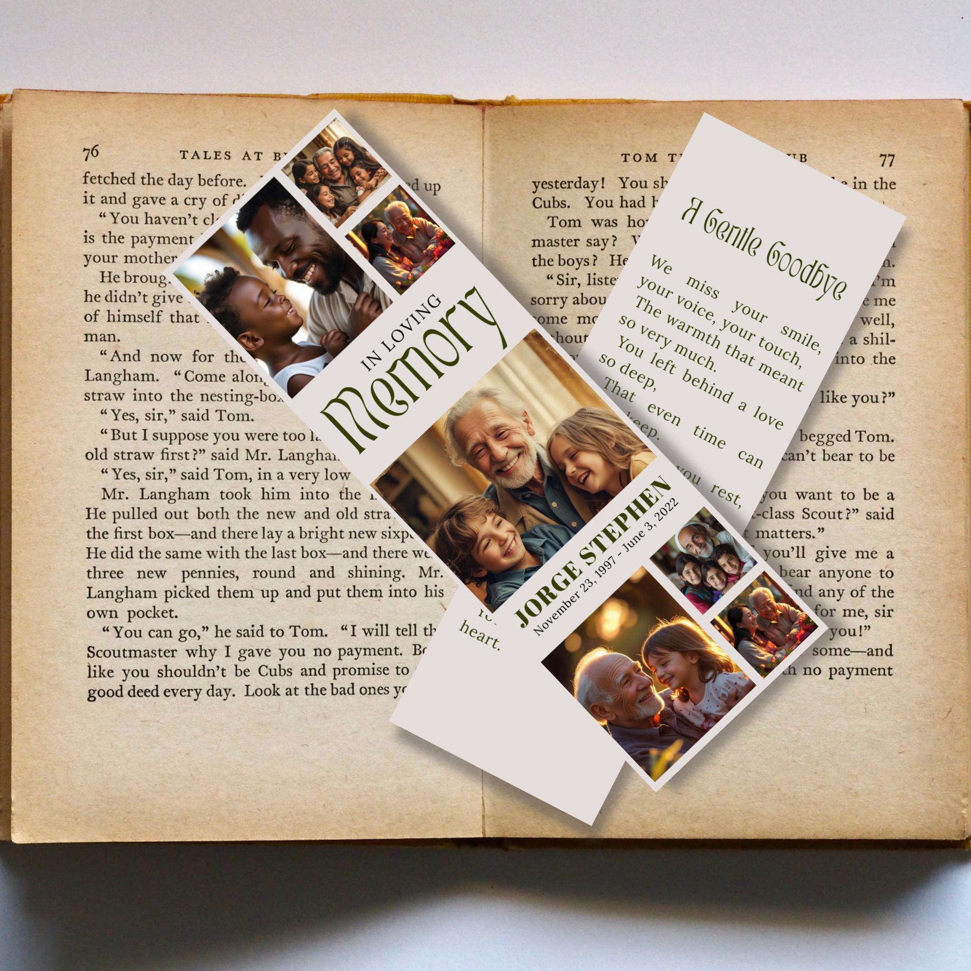 In Loving Memory Bookmark Canva Editable Template, Memorial Bookmark Template, Rest in Piece Bookmark Design, Funeral memorial Template - Editable Memorial Canva Template