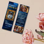 In Loving Memory Blue Bookmark Canva Editable Template, Memorial Bookmark Template, Rest in Piece Bookmark Design, Funeral memorial Template - Editable Memorial Canva Template