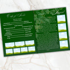 04 Pages Green Funeral Program Template, Bi-Fold Funeral Program, Obituary Celebration Of Life Program, Digital Download - Editable Memorial Canva Template