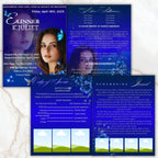 04 Pages Blue Funeral Program Template, Bi-Fold Funeral Program, Obituary Celebration Of Life Program, Memorial Template, Digital Download - Editable Memorial Canva Template