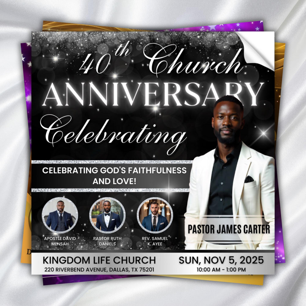08 Memorial Church Anniversary Flyer Canva Editable Template, In Loving Memory Flyer, Rest In Piecs Flyer, Funeral Invite Flyer Template - Editable Memorial Canva Template