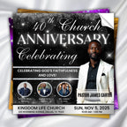 08 Memorial Church Anniversary Flyer Canva Editable Template, In Loving Memory Flyer, Rest In Piecs Flyer, Funeral Invite Flyer Template - Editable Memorial Canva Template
