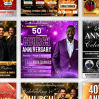 08 Memorial Church Anniversary Flyer Canva Editable Template, In Loving Memory Flyer, Rest In Piecs Flyer, Funeral Invite Flyer Template - Editable Memorial Canva Template
