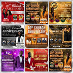 08 Memorial Church Anniversary Flyer Canva Editable Template, In Loving Memory Flyer, Rest In Piecs Flyer, Funeral Invite Flyer Template - Editable Memorial Canva Template