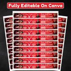 In Loving Memory Red Ribbon Canva Editable Template, Rest in Piece Ribbon Design, Funeral memorial Template, Memorial Ribbon Template - Editable Memorial Canva Template