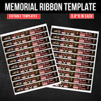 In Loving Memory Black & Red Ribbon Canva Editable Template, Rest in Piece Ribbon Design, Funeral memorial Template,Memorial Ribbon Template - Editable Memorial Canva Template