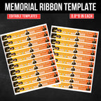 In Loving Memory Yellow Ribbon Canva Editable Template, Rest in Piece Ribbon Design, Funeral memorial Template, Memorial Ribbon Template - Editable Memorial Canva Template
