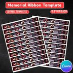 In Loving Memory Ribbon Canva Editable Template, Rest in Piece Ribbon Design, Funeral memorial Template, Memorial Ribbon Template - Editable Memorial Canva Template