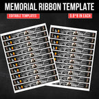 In Loving Memory Black Ribbon Canva Editable Template, Rest in Piece Ribbon Design, Funeral memorial Template, Memorial Ribbon Template - Editable Memorial Canva Template