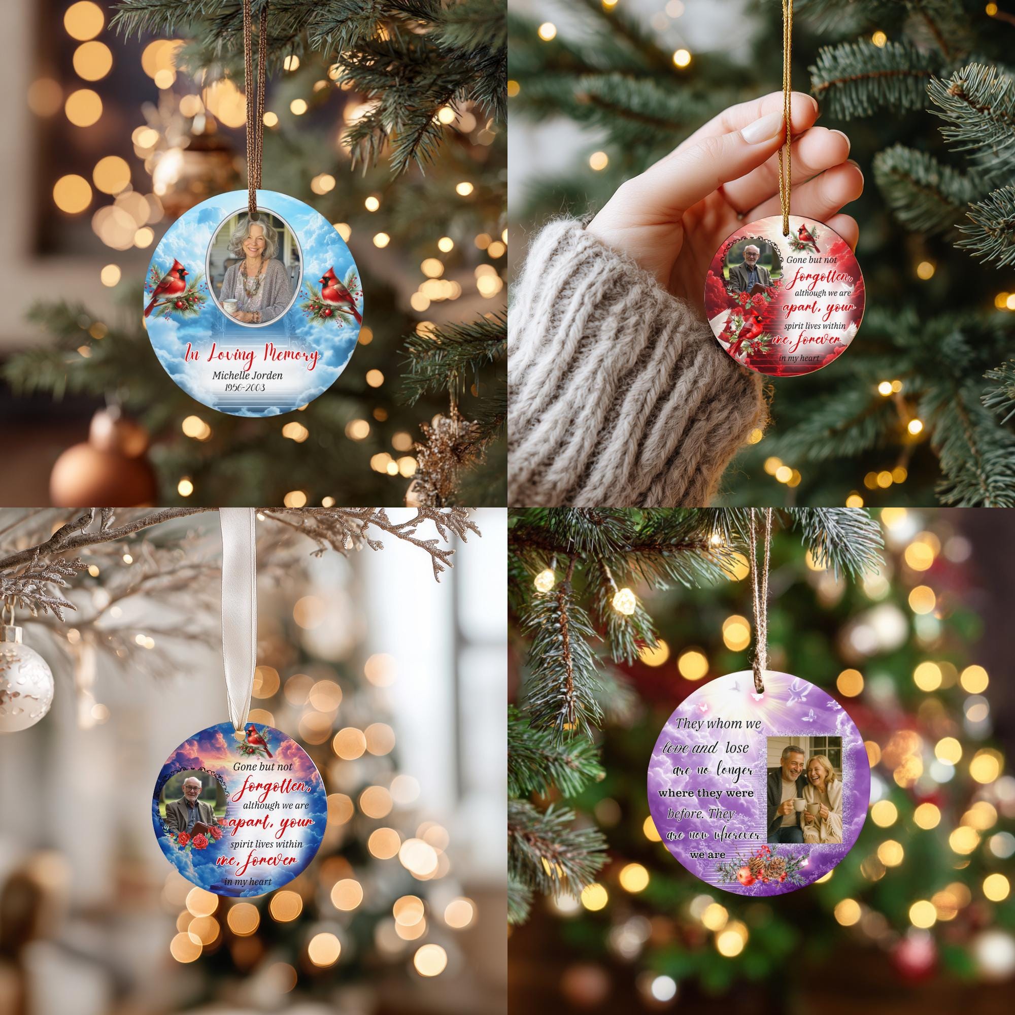 400 In Loving Memory Christmas Ornament Mega Bundle Templates, Round Christmas in Heaven, Memorial Ornaments Template, Funeral & Celebration - Editable Memorial Canva Template