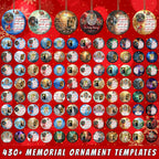 400 In Loving Memory Christmas Ornament Mega Bundle Templates, Round Christmas in Heaven, Memorial Ornaments Template, Funeral & Celebration - Editable Memorial Canva Template