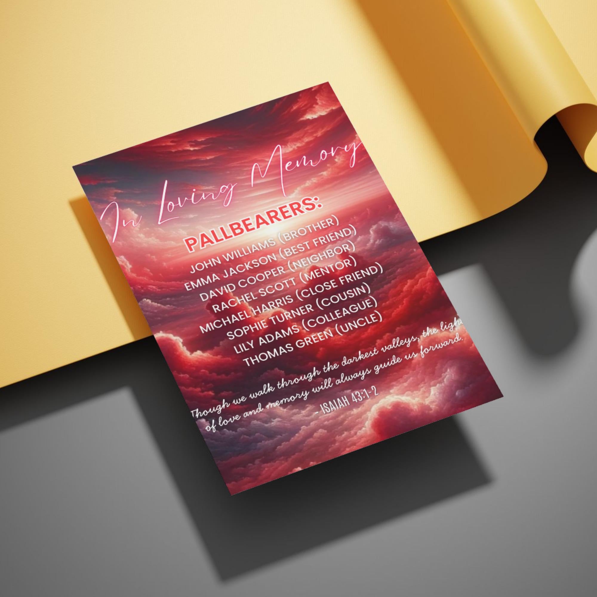 12 Page Red Memorial Essence Magazine Template, Celebration of Life Program Keepsake, Obituary Celebration Of Life Program, Digital Download - Editable Memorial Canva Template
