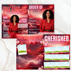 12 Page Red Memorial Essence Magazine Template, Celebration of Life Program Keepsake, Obituary Celebration Of Life Program, Digital Download - Editable Memorial Canva Template