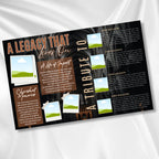 08 Pages Tabloid Black Funeral Program Template, Bi-Fold Funeral Program, In Loving Memory, Obituary Celebration Of Life Program - Editable Memorial Canva Template