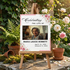 Memorial Funeral Welcome Sign Template, In Loving Memory Template, Editable Celebration of Life Poster, Printable Funeral Remembrance Card - Editable Memorial Canva Template