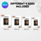 Memorial Funeral Welcome Sign Template, In Loving Memory Template, Editable Celebration of Life Poster, Printable Funeral Remembrance Card - Editable Memorial Canva Template