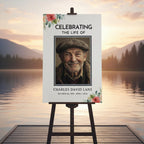 Memorial Funeral Welcome Sign Template, In Loving Memory Template, Editable Celebration of Life Poster, Printable Funeral Remembrance Card - Editable Memorial Canva Template