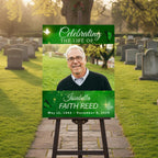 Memorial Green Funeral Welcome Sign Template, In Loving Memory Template, Editable Celebration of Life Poster, Printable Remembrance Card - Editable Memorial Canva Template