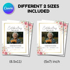 Funeral Prayer Card Canva Editable Template, In Loving Memory Template, Memorial Prayer Card, Printable Funeral Remembrance Card - Editable Memorial Canva Template