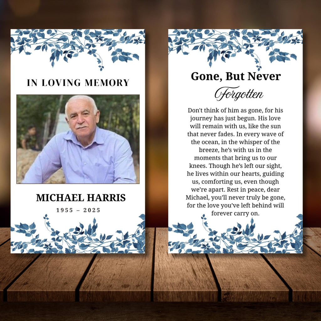 Funeral Prayer Card Canva Editable Template, In Loving Memory Template, Memorial Prayer Card, Printable Funeral Remembrance Card - Editable Memorial Canva Template