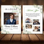 Funeral Prayer Card Canva Editable Template, In Loving Memory Template, Memorial Prayer Card, Printable Funeral Remembrance Card - Editable Memorial Canva Template