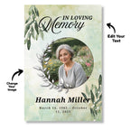 In Loving Memory Funeral Prayer Card Editable Template, In Loving Memory Template, Memorial Prayer Card, Printable Funeral Remembrance Card - Editable Memorial Canva Template
