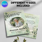 In Loving Memory Funeral Prayer Card Editable Template, In Loving Memory Template, Memorial Prayer Card, Printable Funeral Remembrance Card - Editable Memorial Canva Template