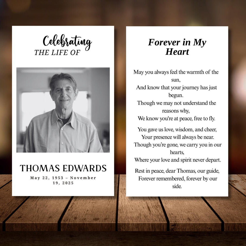 In Loving Memory Funeral Prayer Card Editable Template, In Loving Memory Template, Memorial Prayer Card, Printable Funeral Remembrance Card - Editable Memorial Canva Template