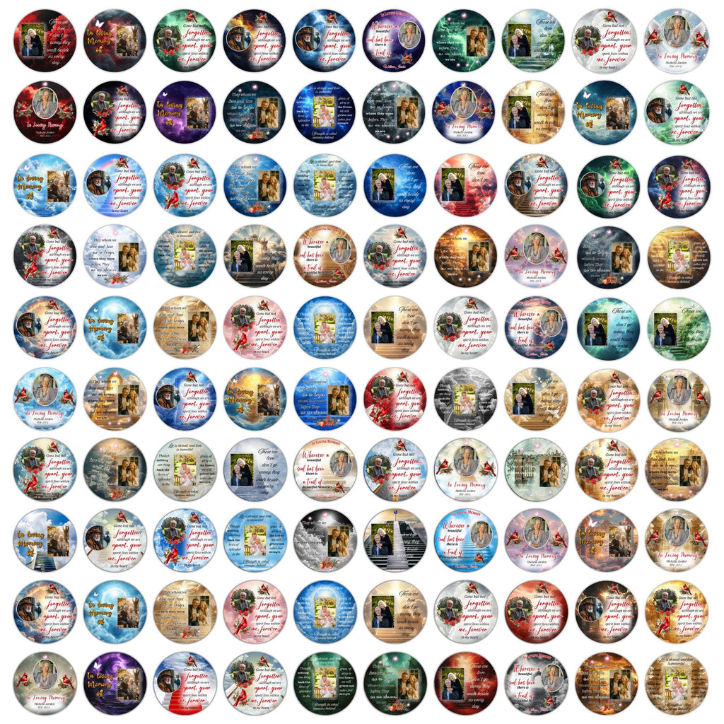 400 In Loving Memory Christmas Ornament Mega Bundle Templates, Round Christmas in Heaven, Memorial Ornaments Template, Funeral & Celebration - Editable Memorial Canva Template