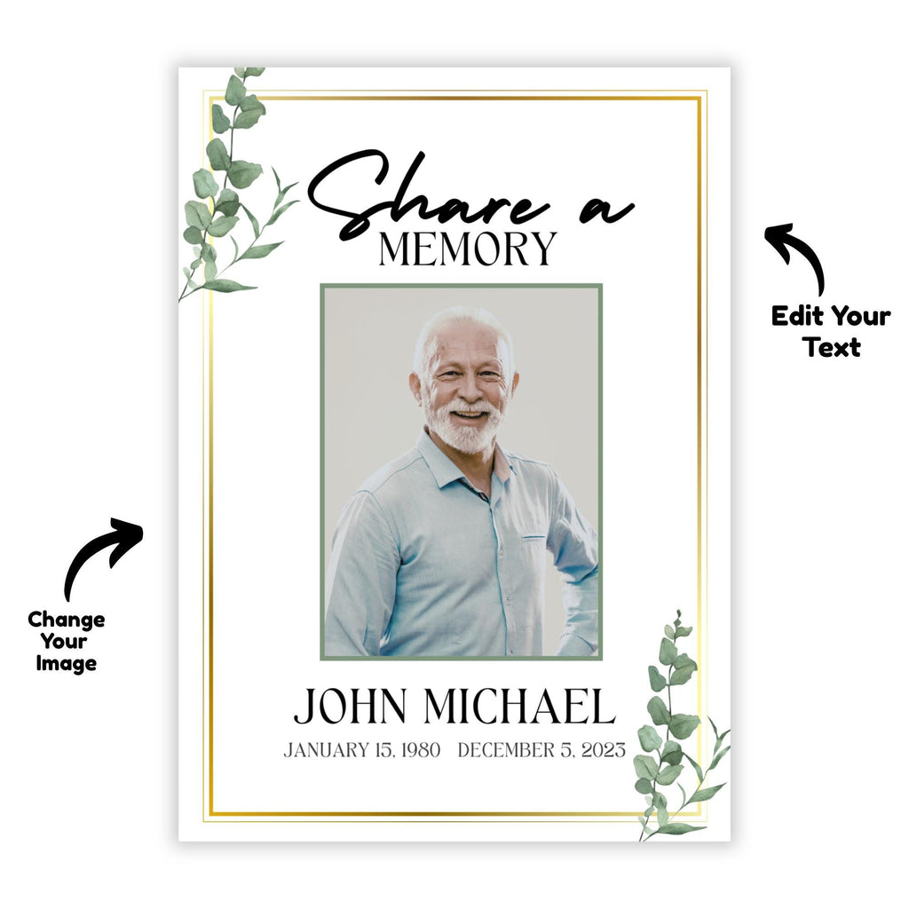 In Loving Memory Funeral Prayer Card Editable Template, Celebration of Life Template, Memorial Prayer Card, Printable Funeral Remembrance - Editable Memorial Canva Template