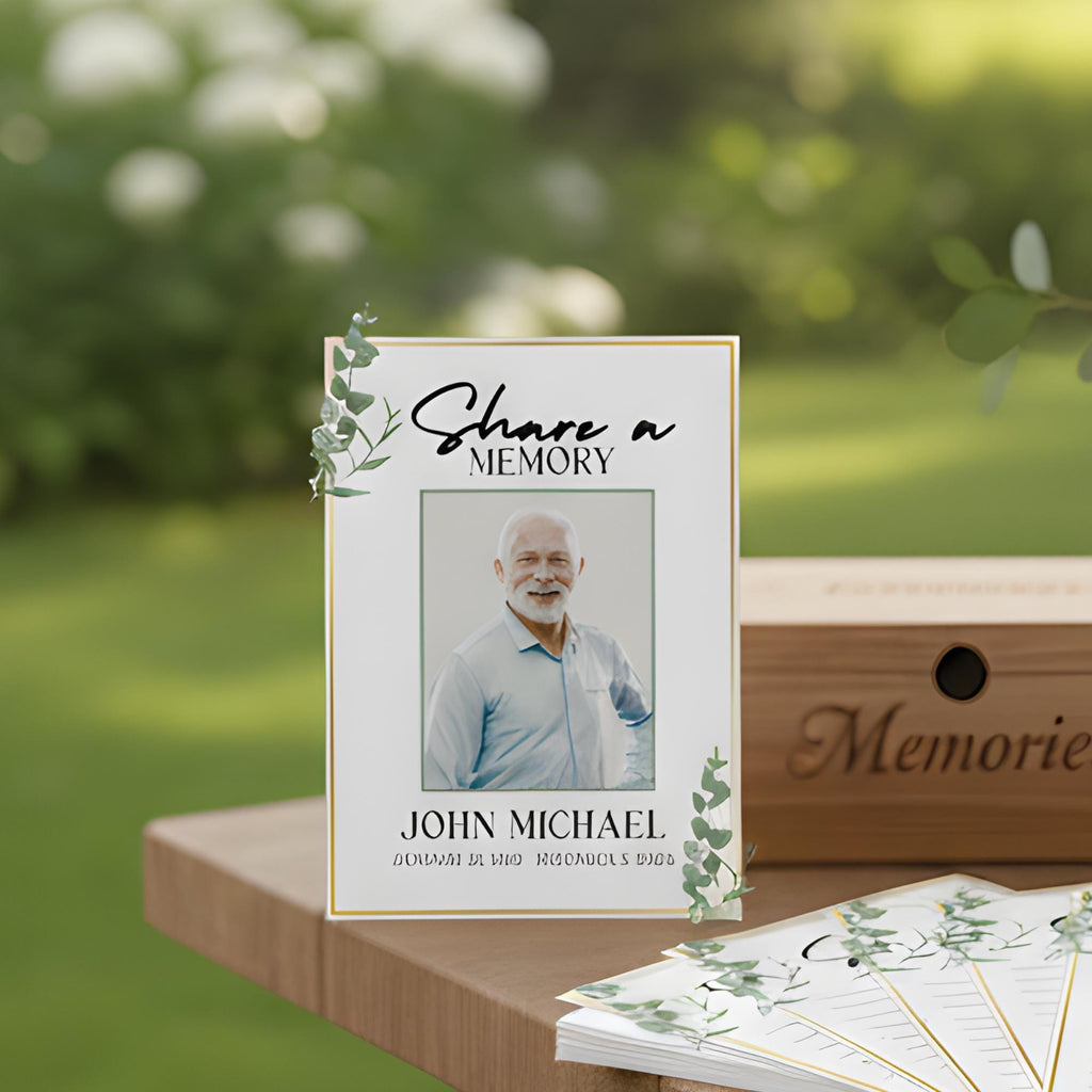 In Loving Memory Funeral Prayer Card Editable Template, Celebration of Life Template, Memorial Prayer Card, Printable Funeral Remembrance - Editable Memorial Canva Template