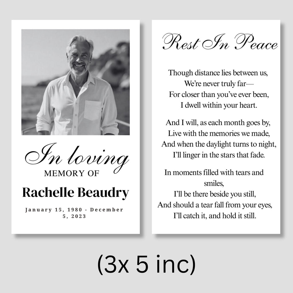 In Loving Memory Funeral Prayer Card Editable Template, Celebration of Life Template, Memorial Prayer Card, Printable Funeral Remembrance - Editable Memorial Canva Template