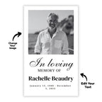 In Loving Memory Funeral Prayer Card Editable Template, Celebration of Life Template, Memorial Prayer Card, Printable Funeral Remembrance - Editable Memorial Canva Template