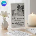 In Loving Memory Funeral Prayer Card Editable Template, Celebration of Life Template, Memorial Prayer Card, Printable Funeral Remembrance - Editable Memorial Canva Template