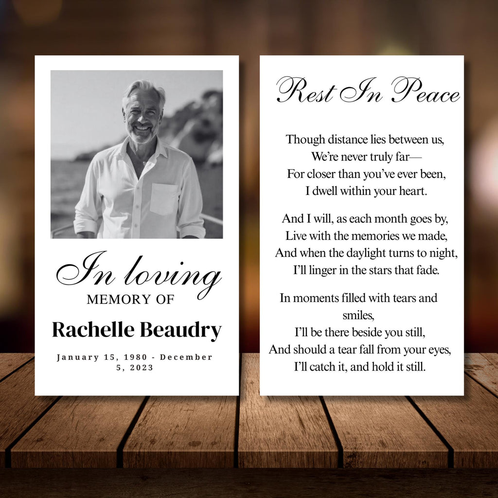 In Loving Memory Funeral Prayer Card Editable Template, Celebration of Life Template, Memorial Prayer Card, Printable Funeral Remembrance - Editable Memorial Canva Template