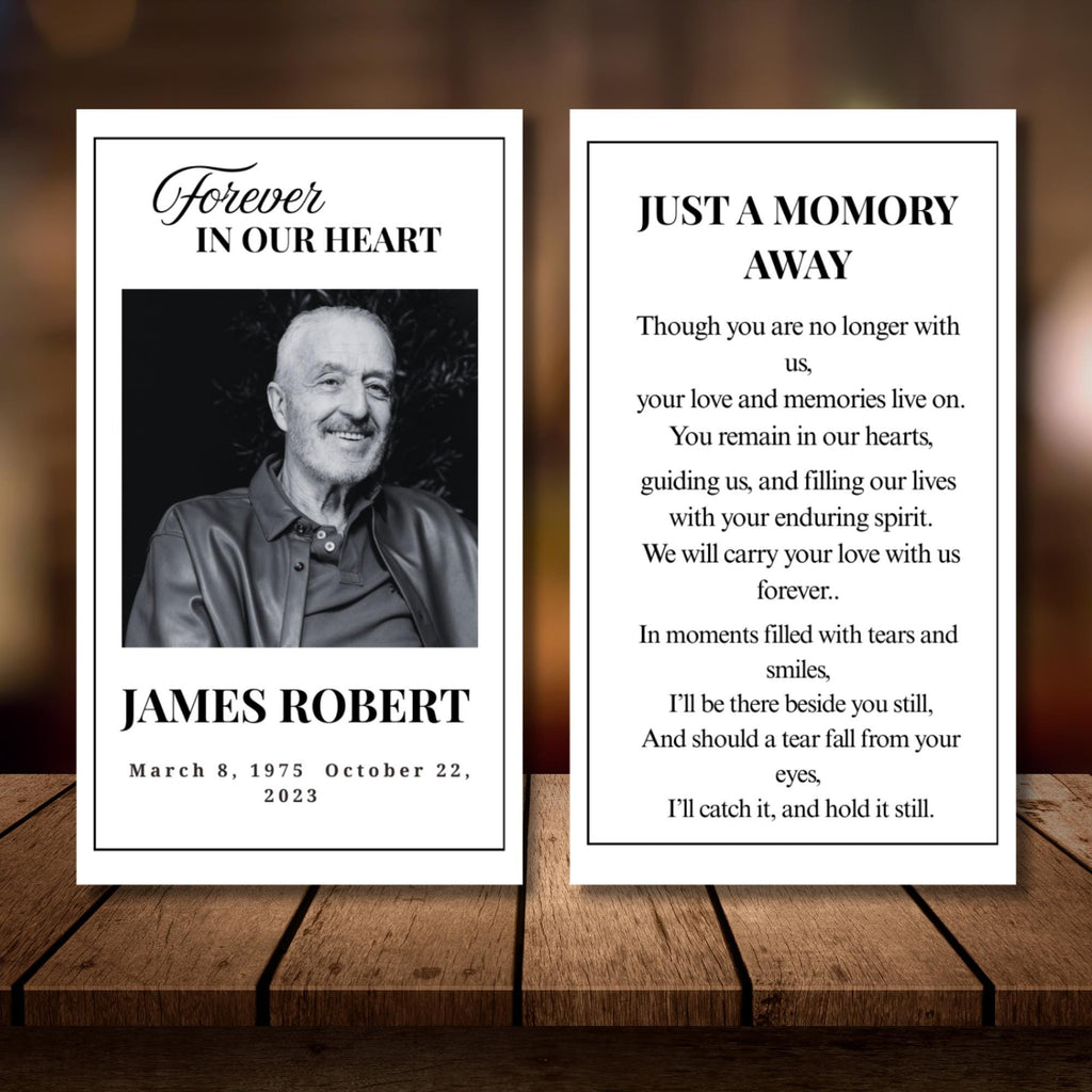 In Loving Memory Funeral Prayer Card Editable Template, Celebration of Life Template, Memorial Prayer Card, Printable Funeral Remembrance - Editable Memorial Canva Template