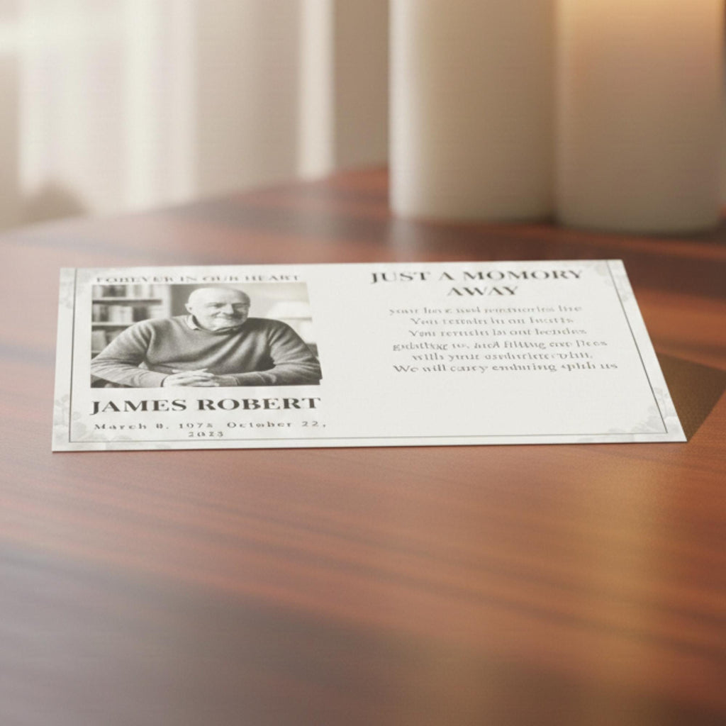 In Loving Memory Funeral Prayer Card Editable Template, Celebration of Life Template, Memorial Prayer Card, Printable Funeral Remembrance - Editable Memorial Canva Template